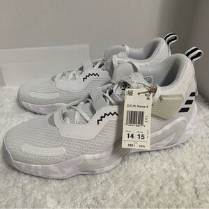 Adidas Mens DON Issue 3 H67720 White Lace Up Low‎ Top Basketball Shoes Size 14